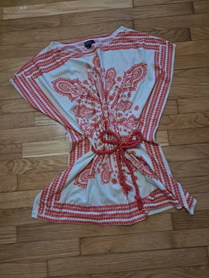 Boho coral top used with belt, multicolor, Bianco, size XS