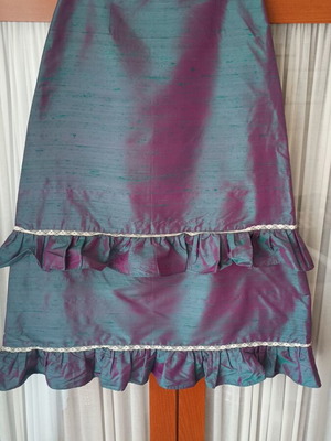 Women's skirt and pashmina in purple iridescent color like new