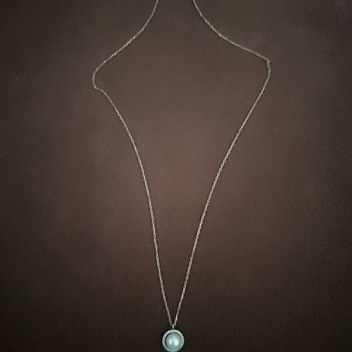 Gold-plated necklace with pearl new, stainless steel