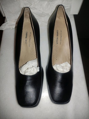 Women's shoes new military style black pumps size 37
