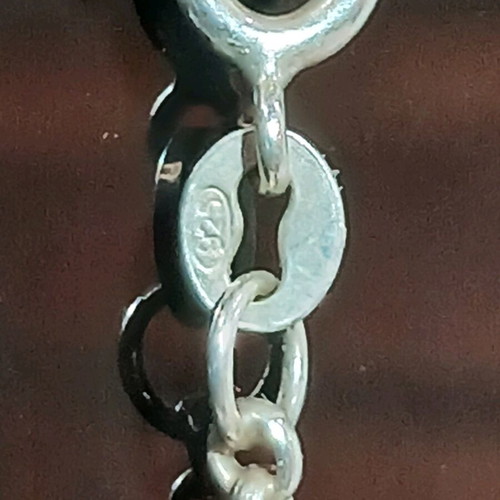 Silver cross with chain used, 925 chain, 950 cross