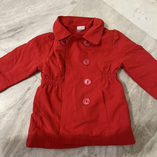 Mauli red toddler trench coat like new, size 98 cm, 2 years