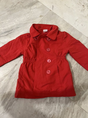 Mauli red toddler trench coat like new, size 98 cm, 2 years