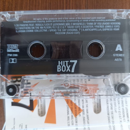 Hit Box 7 and Hit Box 9 cassette tapes used, 90s dance hits