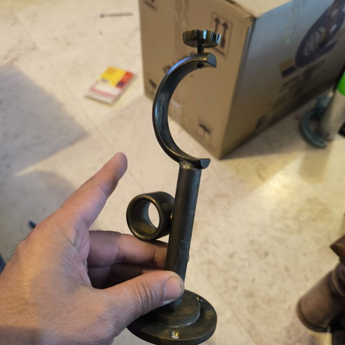 Bronze curtain rod brackets handmade, pack of 12, 20cm