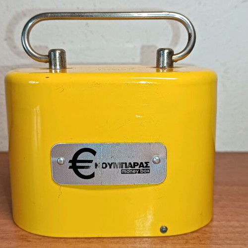 Metal security money box used without key
