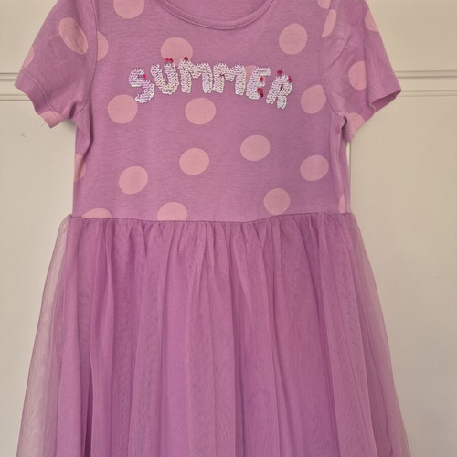Sinsay lilac polka dot dress with tulle
