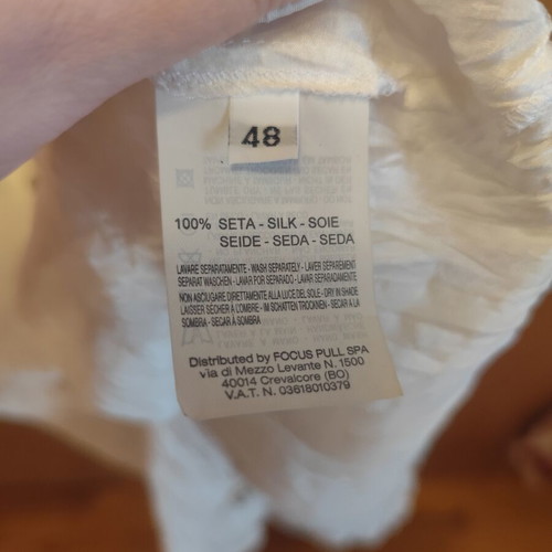 Vintage silk shirt new, white, chest 100cm