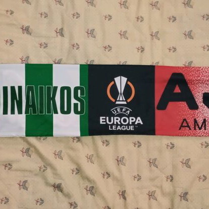Double-sided scarf Panathinaikos - Ajax Europa League 2024-25 like new