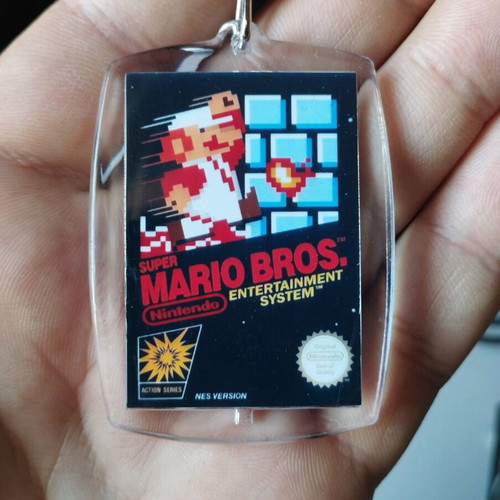 Super Mario Bros NES keychain new, acrylic