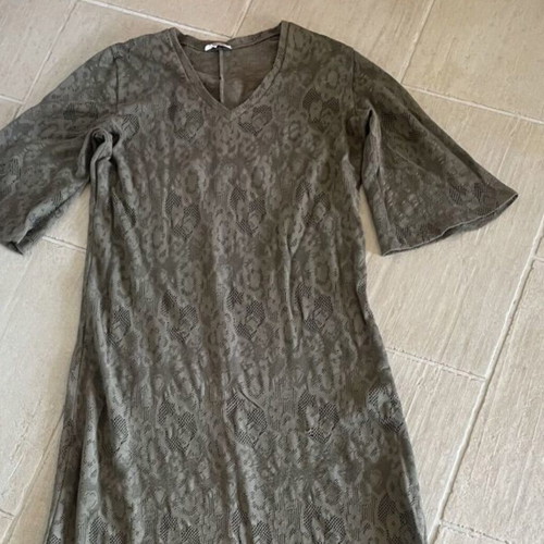 Maxi knitted olive dress, size M-L