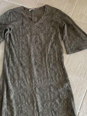 Maxi knitted olive dress, size M-L