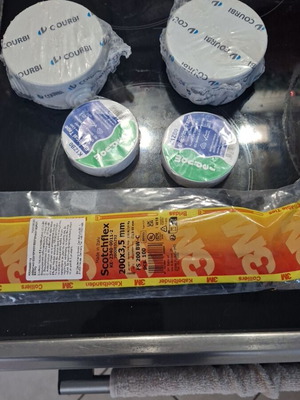 Μονωτικές ταινίες, στρογγυλά κουτιά διακλάδωσης και πακέτο δεματικά καινούργια