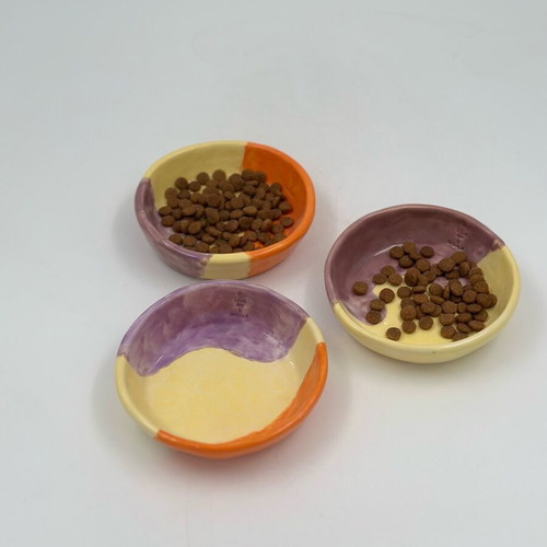 Handmade ceramic bowls set of 3, new, multicolor