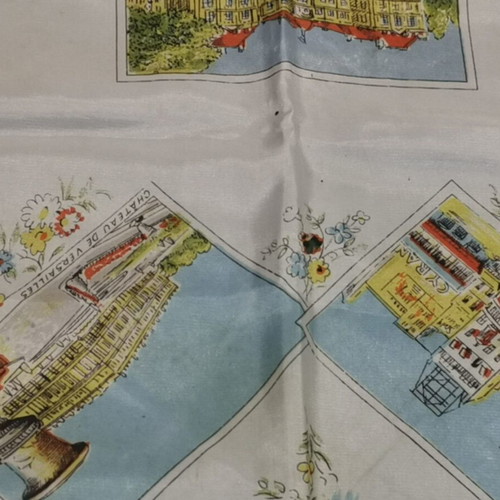 Paris 1960 souvenir scarf used, time wear