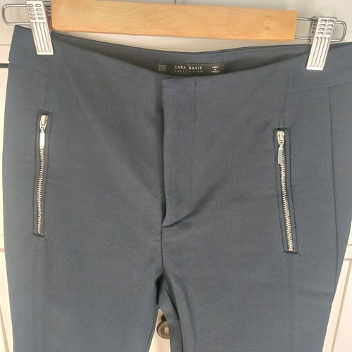 Zara Basic office pants like new, dark blue with zippers