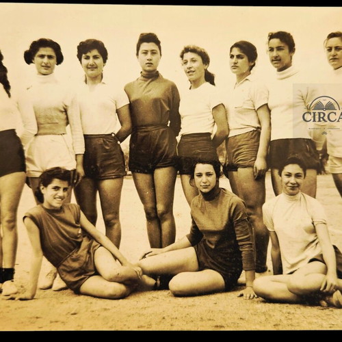 Greek female athletes 1954 press photo used