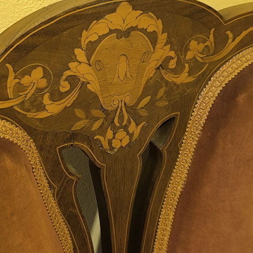 Vintage two-seater sofa used with mosaic details
