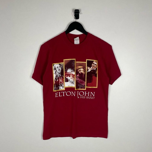 Elton John & His Band Vintage Tee gently used, size M, Gildan