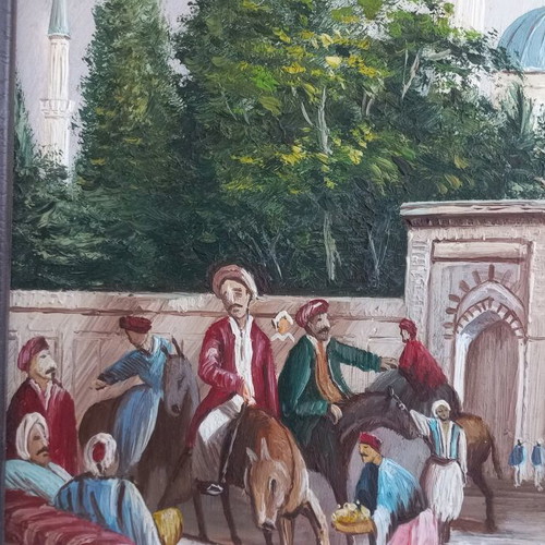 Oil painting with Hippodrome and Hagia Sophia theme like new