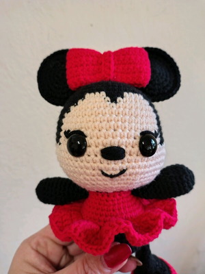 Crochet Minnie Mouse handmade doll, height ~22cm, new