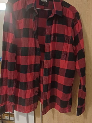 Hollister men's shirt new, black and red checkered size M
