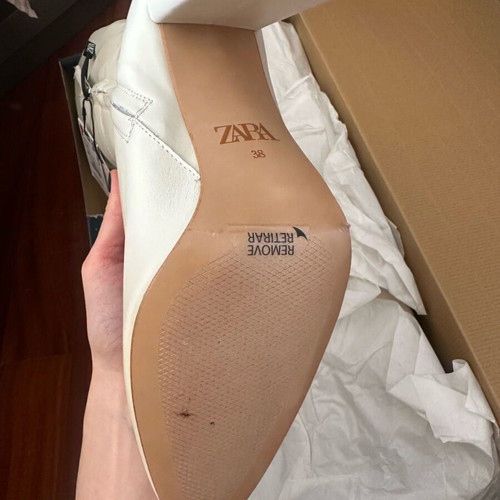 Μπότες Zara Overknee λευκές καινούργιες από γνήσιο δέρμα μέγεθος 38