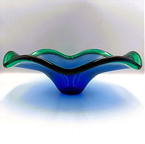 Murano (Γνησιο) Vintage μπολ μπλε - πράσινο με αυτοκόλλητο γνησιότητας