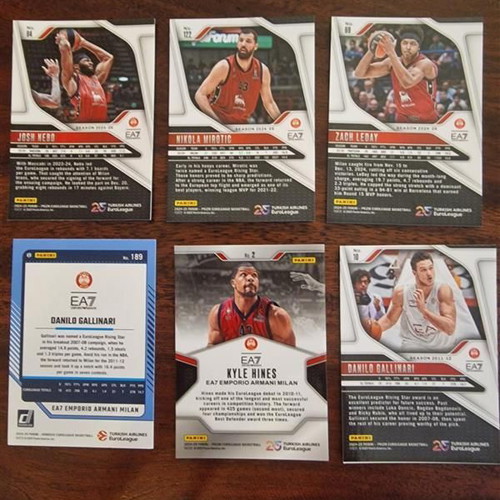 Euroleague Armani Milan collectible cards pack of 6 new