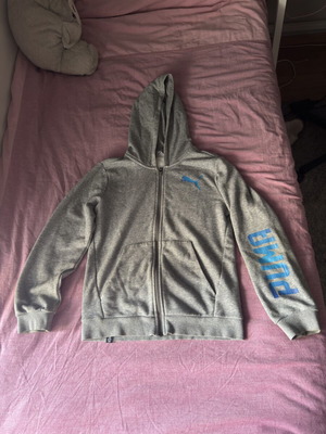 Puma hoodie with zipper like new, gray, size 152 cm