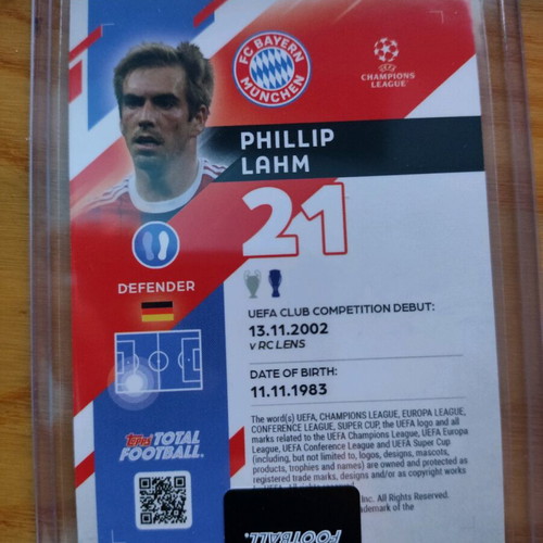 Topps Total Football Phillip Lahm Bayern Munchen Legends card like new
