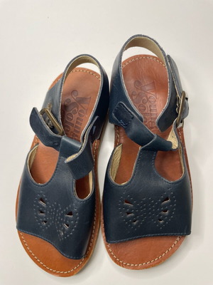 Παιδικά δερμάτινα πέδιλα Young Soles navy blue No. 28 καινούργια