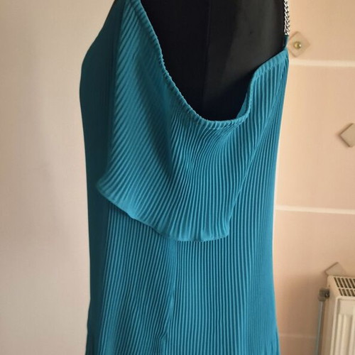 Michael Kors blouse aqua marine with silver shoulder details like new