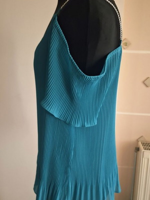 Michael Kors blouse aqua marine with silver shoulder details like new