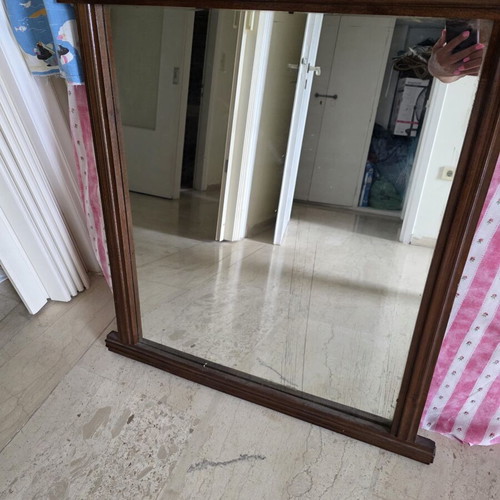 Vintage walnut wood mirror used with decorative frame