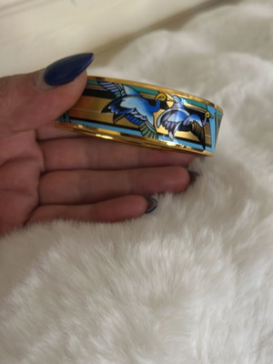 Vintage Michaela Frey Blue Crane Birds Bracelet early edition