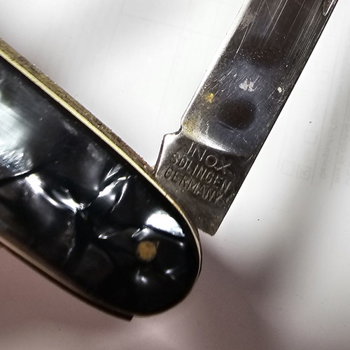 Vintage Inox Solingen Multitool Knife gray pearl used