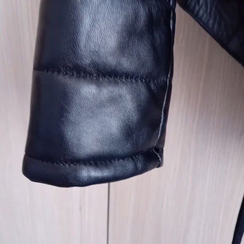 Balos leather jacket with silver fox collar, like new, size M