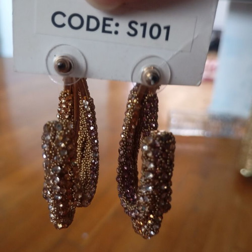 Alibi stainless steel waterfall style drop earrings with crystals