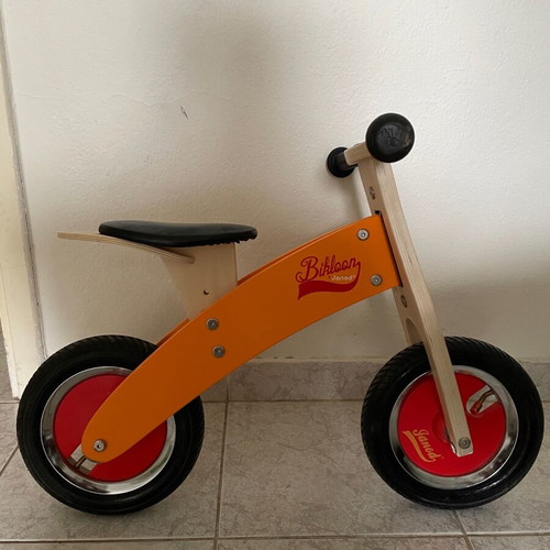 Janod wooden balance bike like new with air wheels
