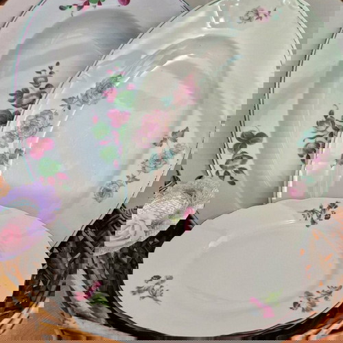 Порцеланови плата като ново, комплект с 6 елипсовидни и 2 подарък