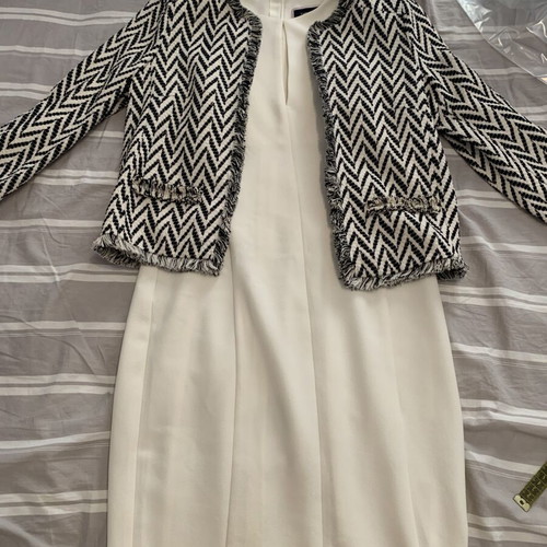 Forel white alpha shaped dress size small like new