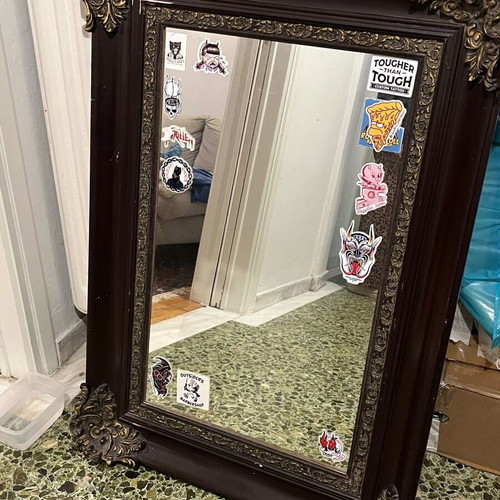 Mid Century Carved Mirror refurbished