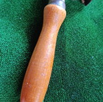 Vintage mechanical flint gas lighter with wooden handle