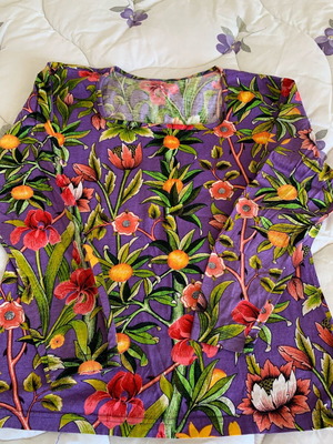 Floral cotton blouse A.L.E. size M like new, multicolored