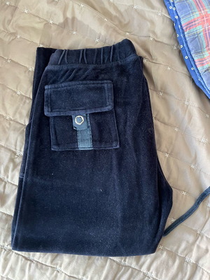 Velour tracksuit used, dark blue, size XS-S