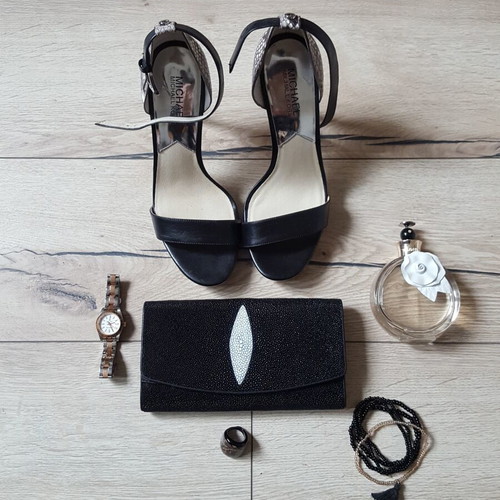 Stingray Leather Purse brand new, black and white