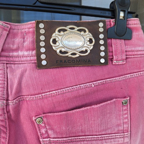 Fracomina pink capri jeans vintage pants used, size 46