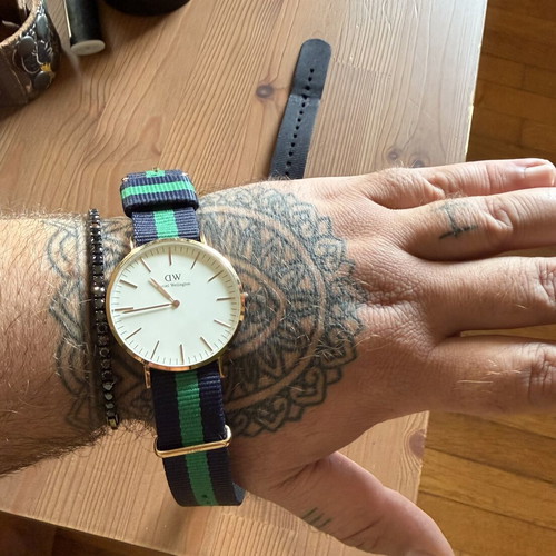 Daniel Wellington watch, black and gold