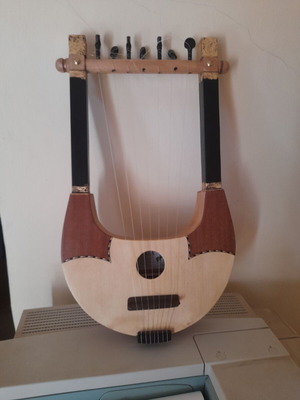 Ancient Greek lyre handcrafted, new, made of fir and birch wood